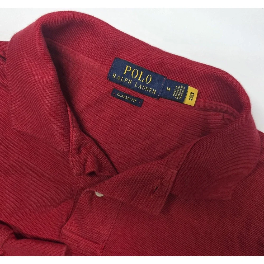 Polo Ralph‎ Lauren Mens Size M Red Long Sleeve Polo Shirt